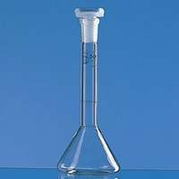 Fiole jaugée, forme trapèze, classe A, verre DURAN® avec bouchon polypropylène