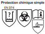 norme gant en 374 protection chimique simple