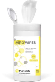 Lingettes détergentes et désinfectantes VIRO'WIPES, FRANKLAB®