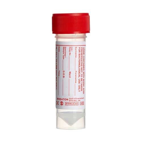 327153 - Flacon universel en polystyrène (PS) de 30 mL, WHEATON® avec acide borique