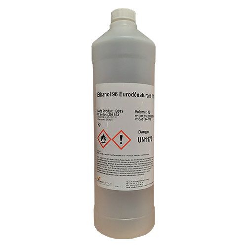 Alcool éthylique dénaturé (Eurodénaturant), Ethanol 96% (ES/E3/UN1170) -  Materiel pour Laboratoire