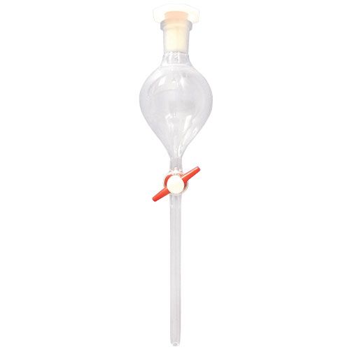 Ampoule à brome en verre non graduée, avec robinet PTFE