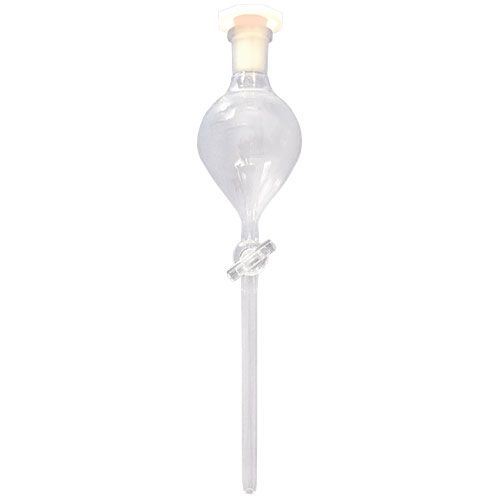 Ampoule à brome en verre non graduée, avec robinet en verre