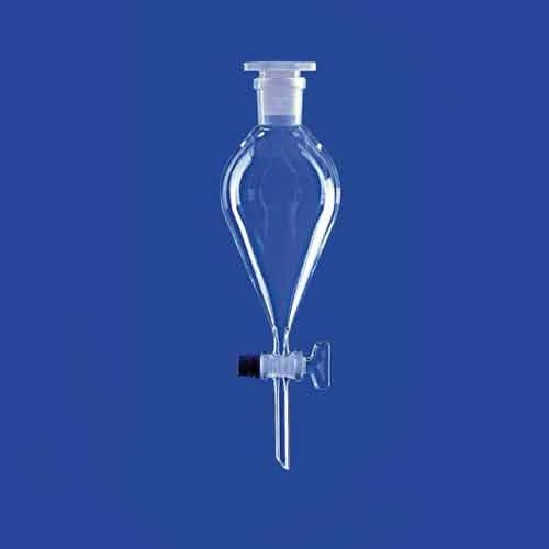 Ampoule à décanter conique forme poire arrondie, en verre DURAN®, non graduée robinet verre