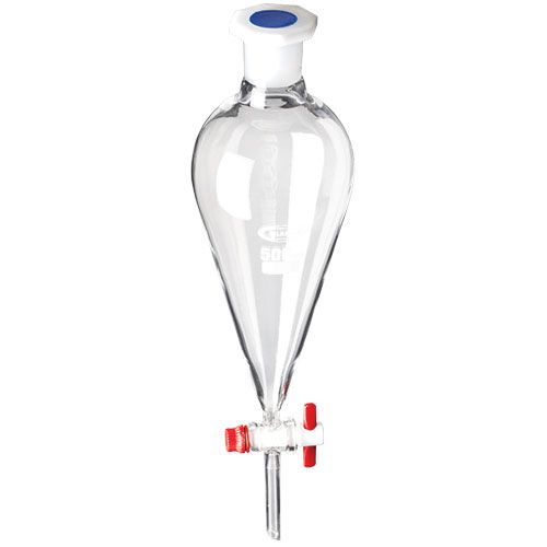 Ampoule à décanter conique type SQUIBB avec robinet PTFE, GLASSCO®
