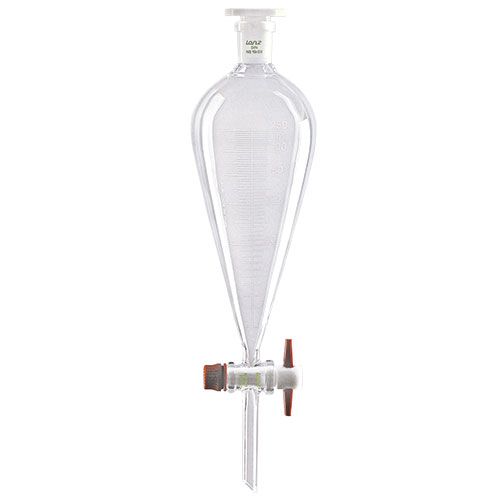 Ampoule à décanter conique type SQUIBB, graduée, avec robinet PTFE