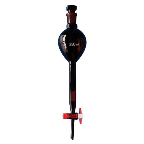 Ampoule à décanter de forme sphérique en verre brun, LAB-ONLINE®