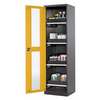 Armoire CS-CLASSIC, portes vitrées, H=1950mm, L=545 mm, 4 étagères coulissantes, 1 bac de rentention