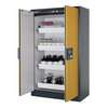 Armoire de sécurité 90 minutes,PEGASUS, stockage solvants, portes battantes fermeture automatique, 4 tiroirs