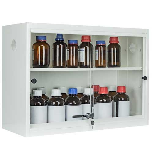 Armoire de sécurité à portes vitrées coulissantes à poser sur table ou fixer au mur, TRIONYX®