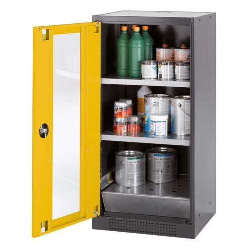 Armoire de sécurité pour produits chimiques, CS-CLASSIC (1105 x 545mm), portes vitrées, ASECOS®