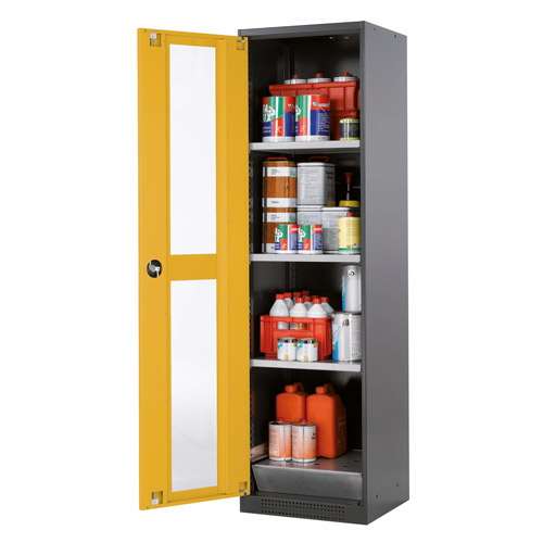Armoire de sécurité pour produits chimiques CS-CLASSIC (1950 x 545 mm), portes vitrées, ASECOS®