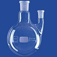 Ballon bicol fond rond, rodage latéral droit, en verre DURAN®
