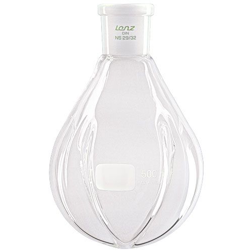 Ballon rodé pour évaporateur, modèle piriforme pour poudre