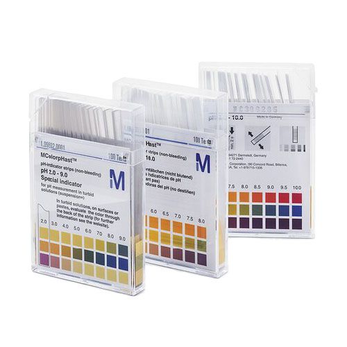 Bandelettes indicatrices de pH, MQuant®, MERCK®