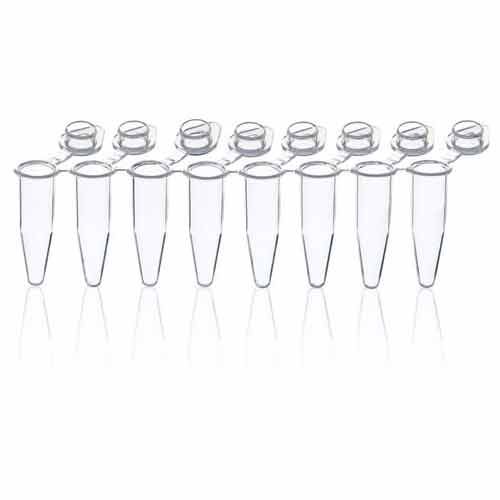 Barrette PCR de 8 microtubes avec bouchons, BRAND®