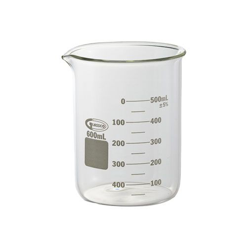 Becher forme basse avec bec, en verre borosilicaté 3.3 - usage intensif