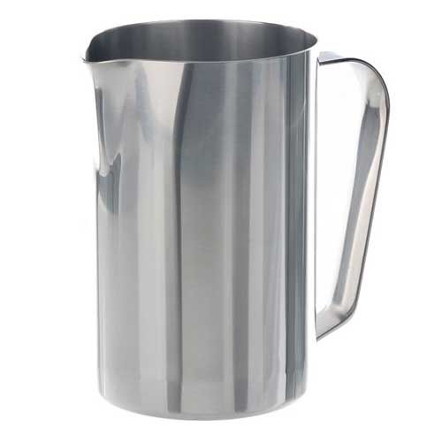 Becher forme droite en inox, avec bec verseur, avec anse, gradué