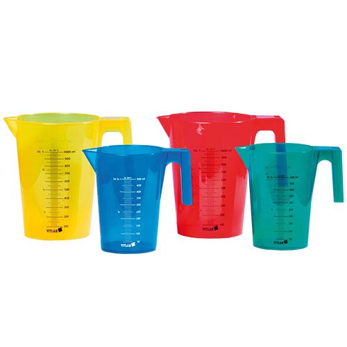 Becher gradué coloré en polypropylène, à anse