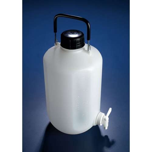 Bidon 10L col étroit, en HDPE, avec robinet, AZLON®