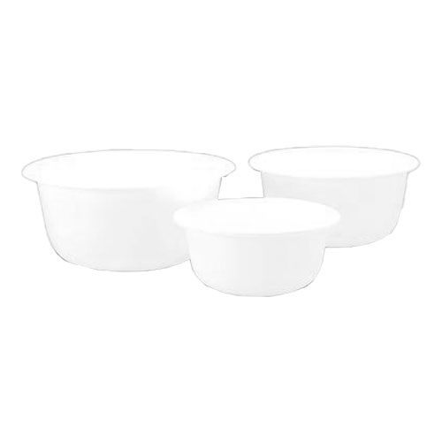 Bol (cuve) plastique en PP blanc, rond fond plat, VITLAB®