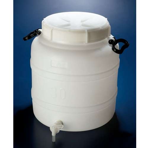 Bonbonne PEHD, col large, avec robinet