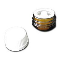 Bouchon à vis blanc + un obturateur compte-gouttes avec Ø de l’orifice 3 mm, pour flacons sirops en verre bague 28 série REF C007 ET C008, lot de 20