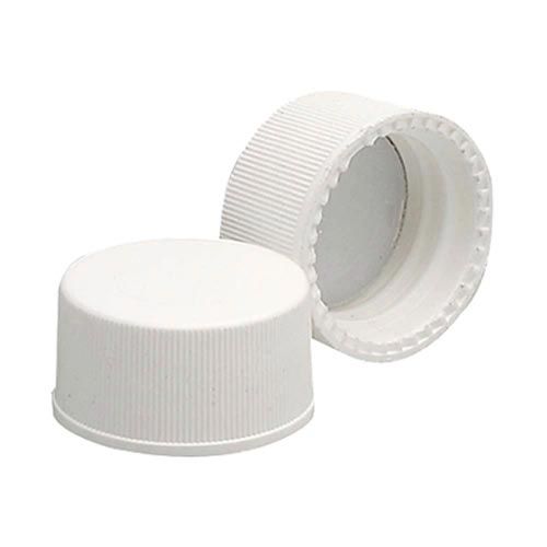 Bouchon à vis en polypropylène blanc avec joint en silicone/PTFE (W240832)