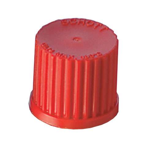 Bouchon à vis PBT, avec joint revêtu PTFE, rouge