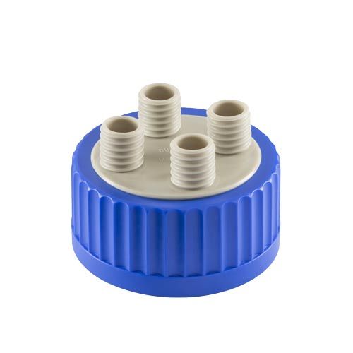 Bouchon (Capuchon), DURAN®, à visser GLS 80, 4 ports, GL 18 PP avec joint EPDM