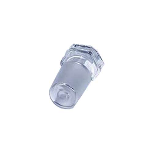 Bouchon creux en verre borosilicaté 3.3, fond plat - forme hexagonale