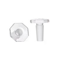 Bouchon creux en verre borosilicaté 3.3, fond plat - forme octogonale