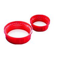 Bouchon polypropyléne (PP) rouge avec bague d'inviolabilité et joint Polyéthyléne (PE)