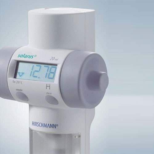 Burette digitale SOLARUS® 10 ml / 0.01 ml, aliment. photovoltaïque