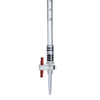 Burette plastique en acrylique avec robinet PE/PMP, classe B
