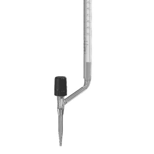 Burettes à robinet latéral à pointeau en ptfe, Schellbach, BLAUBRAND®