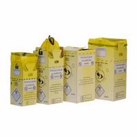 Caisse carton avec sachet jaune pour déchets d’activité de soins à risques infectieux, MEDIPROTEC®