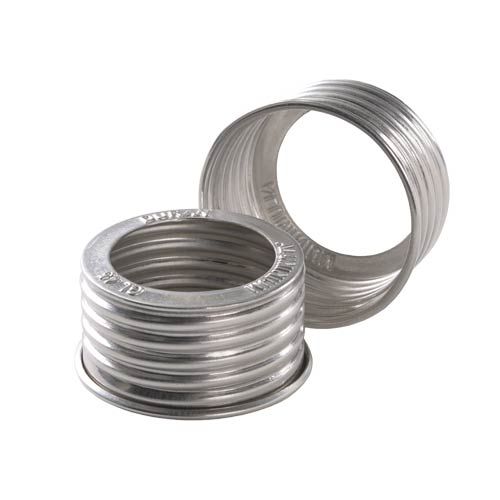 Capuchon à visser DURAN ®, en aluminium, GL45, couleur argent, orifice central 34 mm, lot de 10