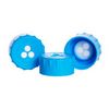 Capuchon fileté à membrane d’évacuation stérile GL 45, PP, cyan, pour flacons DURAN® YOUTILITY, ePTFE, 0,2µm