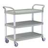 Chariot multi-usages, 850 x 480 x 1000 mm, 3 plateaux, gris clair