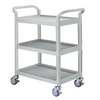 Chariot multi-usages, 850 x 480 x 1000 mm, 3 plateaux, gris clair