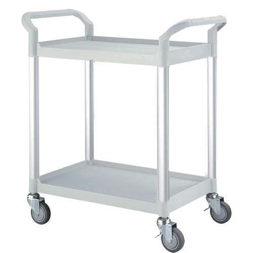 Chariot multi-usages, 850 x 480 x 950 mm, 2 plateaux, gris clair