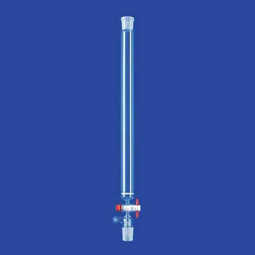 Colonne à chromatographie double rodage, femelle en haut et male en bas, avec fritté et robinet PTFE, LENZ®