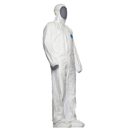 Combinaison blanche avec chaussette et capuche, TYVEK® 500 LABO