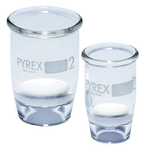 Creuset filtrant en verre PYREX® avec disque en verre fritté