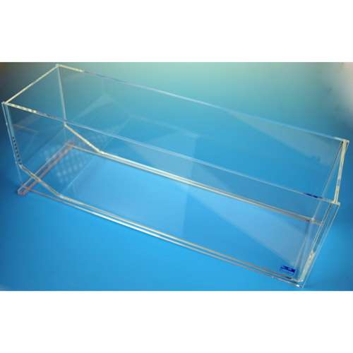 Cuve en plexiglas à fond incliné, ASSISTENT®, pour ref. 3180, Dim. 430 x 130 x 150mm