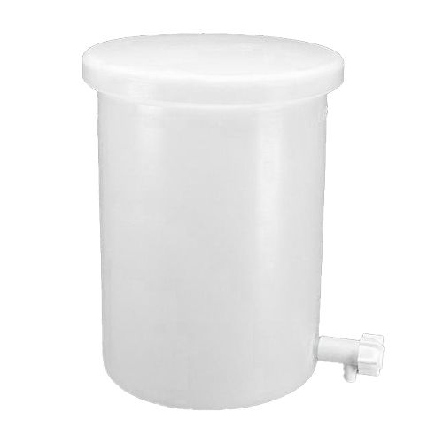 Cuve plastique en LDPE translucide, cylindrique et léger, avec couvercle et robinet, NALGENE®