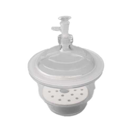 Dessiccateur en verre sodocalcique, avec plaque porcelaine et robinet, LAB-ONLINE®