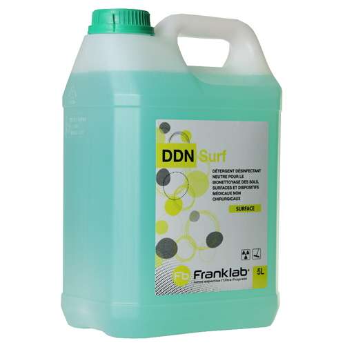 Détergent et désinfectant neutre pour sol DDN Surf, FRANKLAB®, prêt à l'emploi