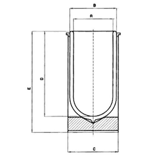 Dewar, recipient cylindrique - schéma
